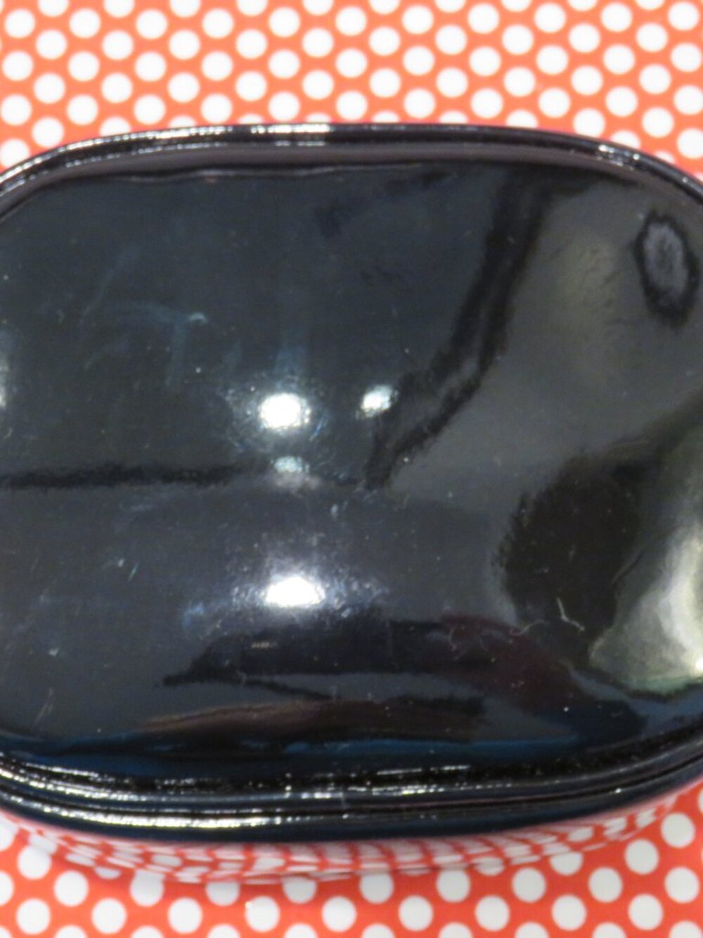 NEW Tory Burch Black Patent Cosmetic Bag / Makeup Case - Picture 12 of 13